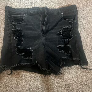 American Eagle Outfitters Black Distressed Jean Shorts